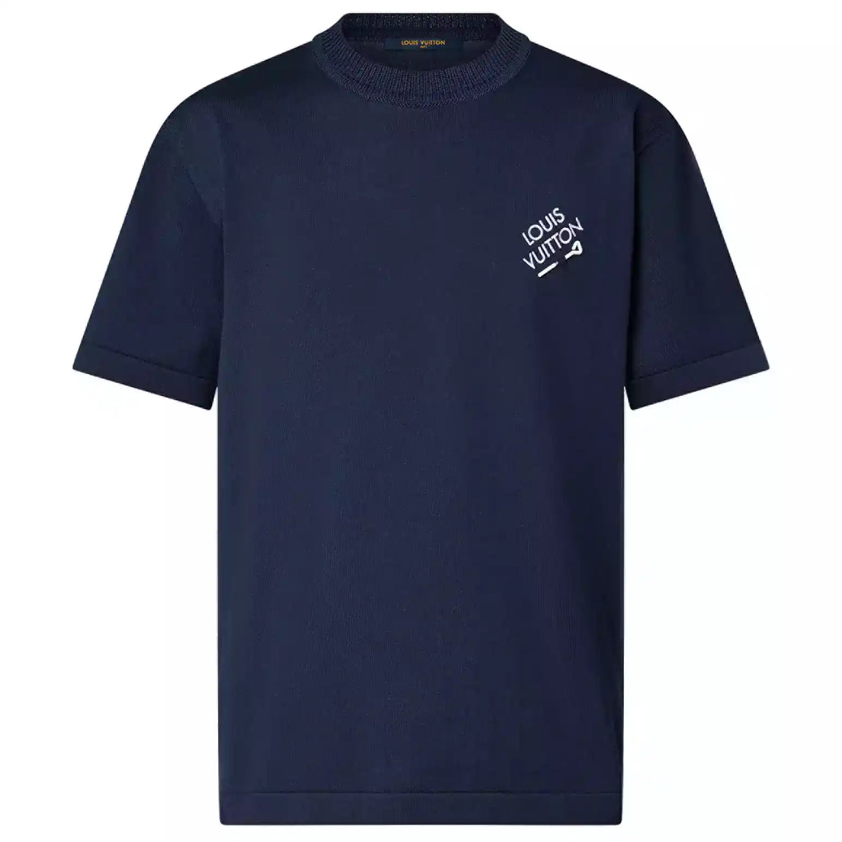 SIGNATURE SHORT-SLEEVED COTTON CREWNECK IN BLUE – LVTS113