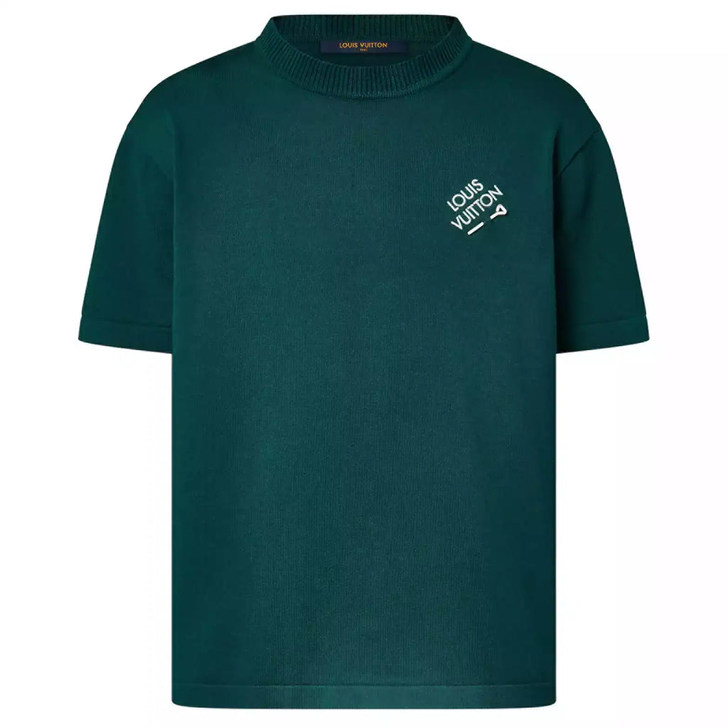 SIGNATURE SHORT-SLEEVED COTTON CREWNECK IN GREEN – LVTS116