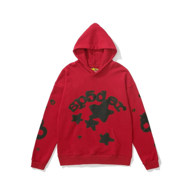 Sp5der Beluga Hoodie Red Black – SDH052