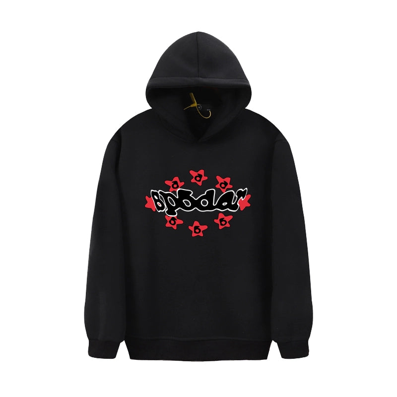 Sp5der Print Floral Hoodie Black – SDH051
