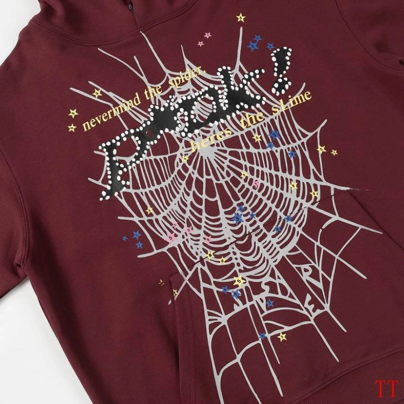 Sp5der Punk Hoodie Reddish Brown – SDH025
