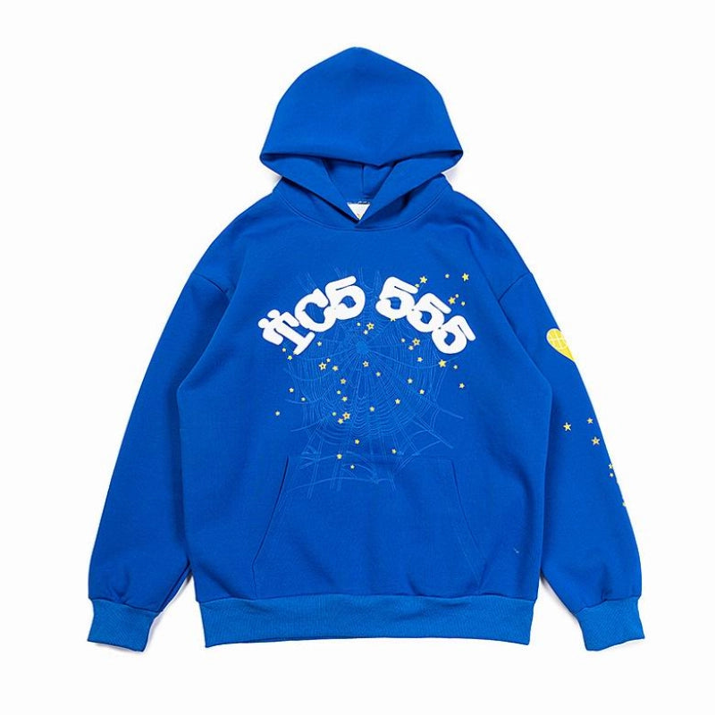 Sp5der Web Print Gothic TC5 Hoodie Blue – SDH030