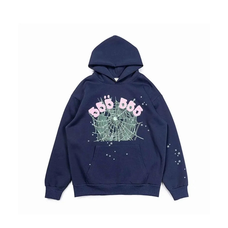 Sp5der Worldwide 555 Angel Number Hoodie Navy Blue – SDH041
