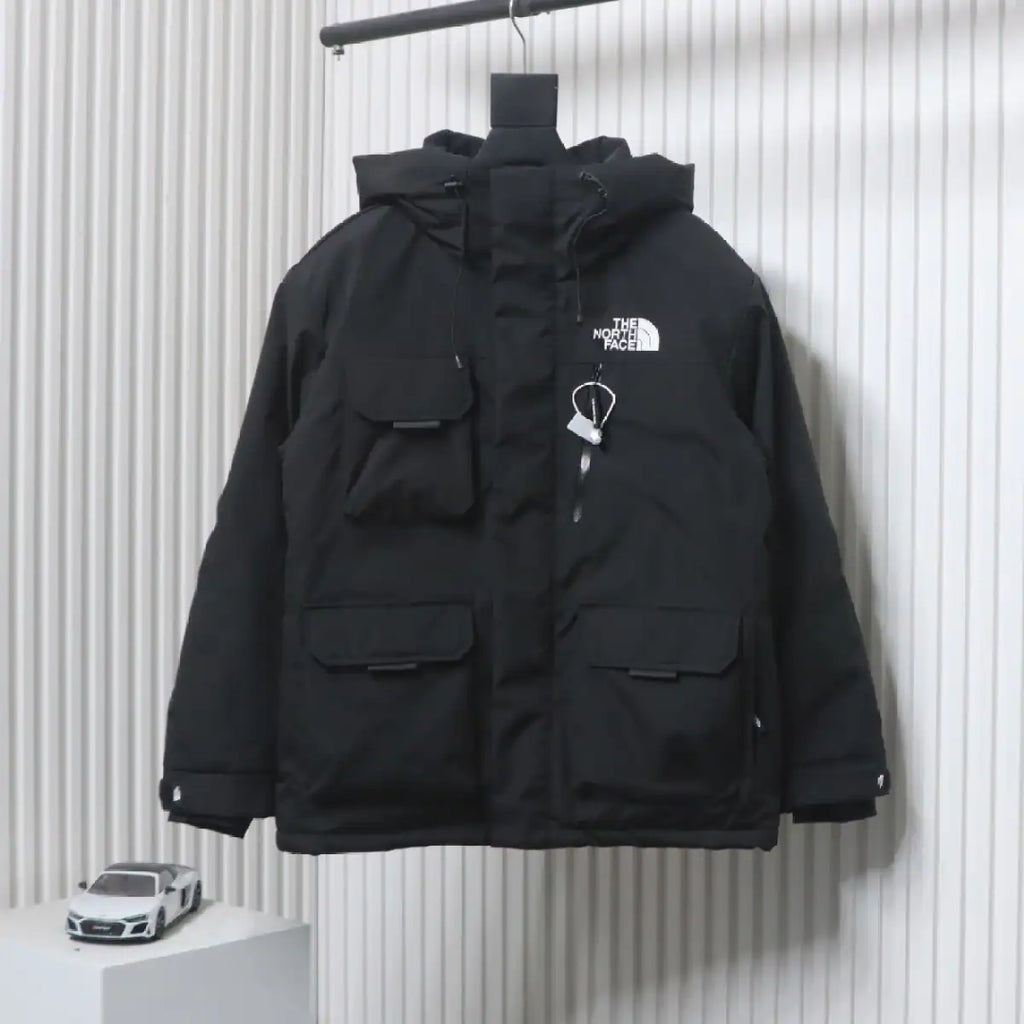The North Face POLAR Waterproof and Windproof Workwear Multi-pocket Drawstring Hooded Down Jacket Black – TNC028