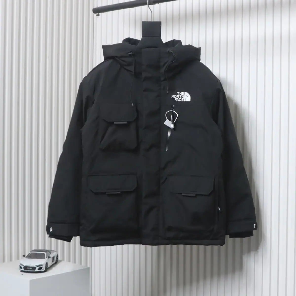 The North Face POLAR Waterproof and Windproof Workwear Multi-pocket Drawstring Hooded Down Jacket Black – TNC028