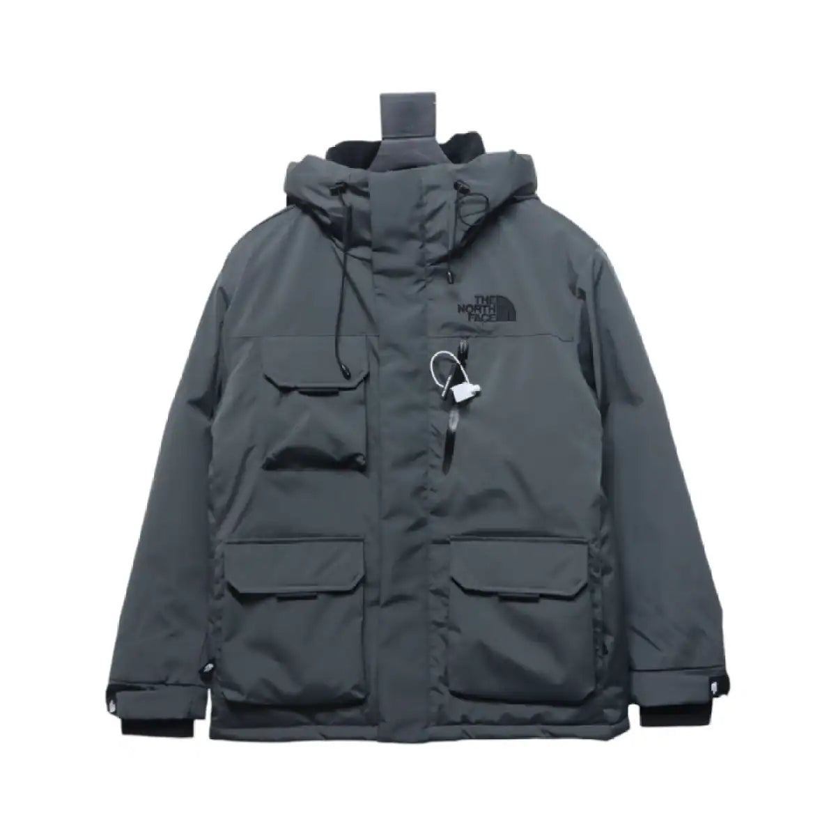 The North Face POLAR Waterproof and Windproof Workwear Multi-pocket Drawstring Hooded Down Jacket Dark Grey – TNC029