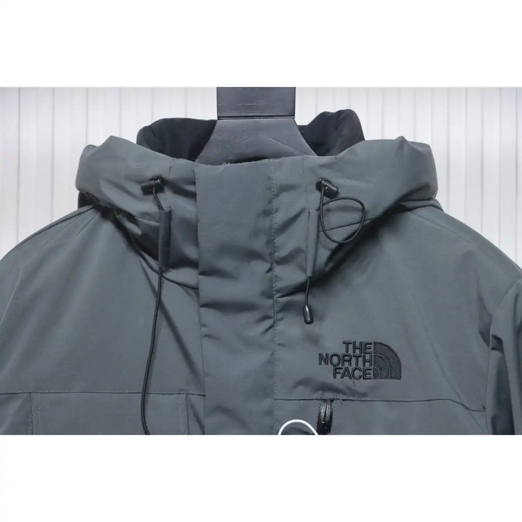 The North Face POLAR Waterproof and Windproof Workwear Multi-pocket Drawstring Hooded Down Jacket Dark Grey – TNC029