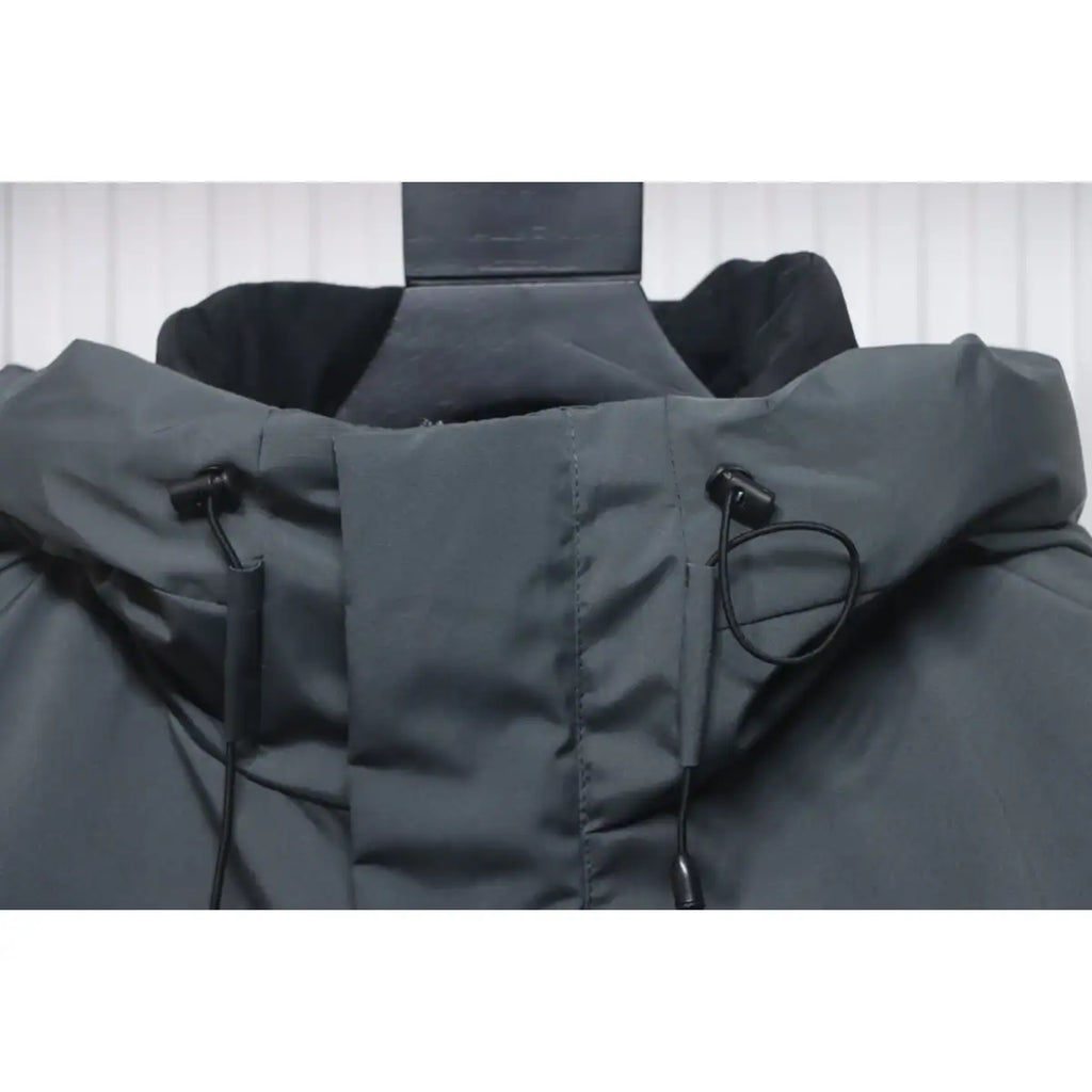 The North Face POLAR Waterproof and Windproof Workwear Multi-pocket Drawstring Hooded Down Jacket Dark Grey – TNC029