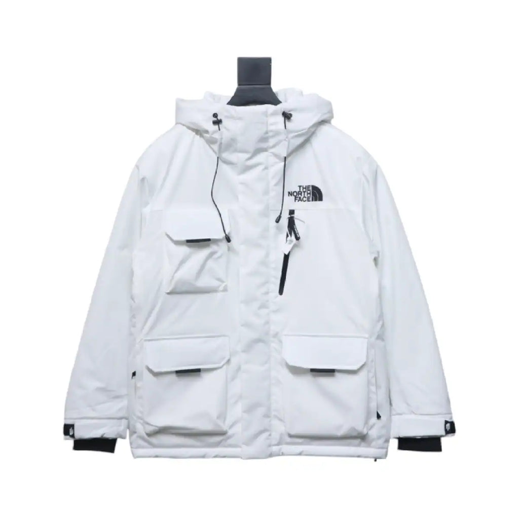 The North Face POLAR Waterproof and Windproof Workwear Multi-pocket Drawstring Hooded Down Jacket White – TNC019