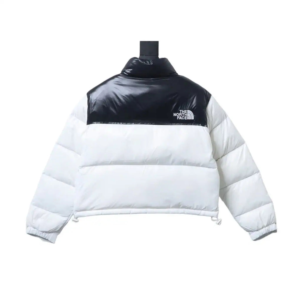 The North Face Stand-up Collar Short Down Jacket White Black – TNC013