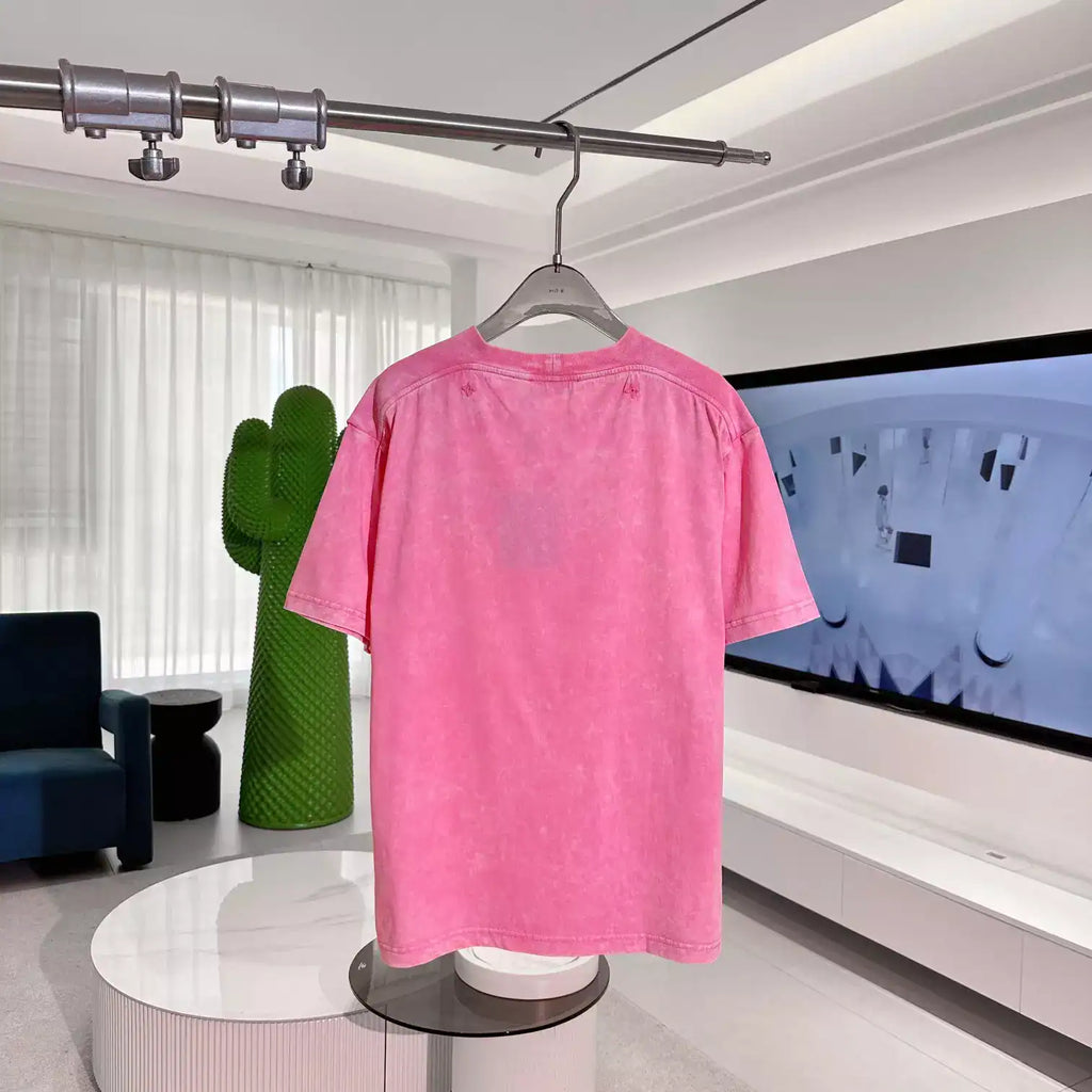 WASHED RIBBED T-SHIRT IN PINK – LVTS105