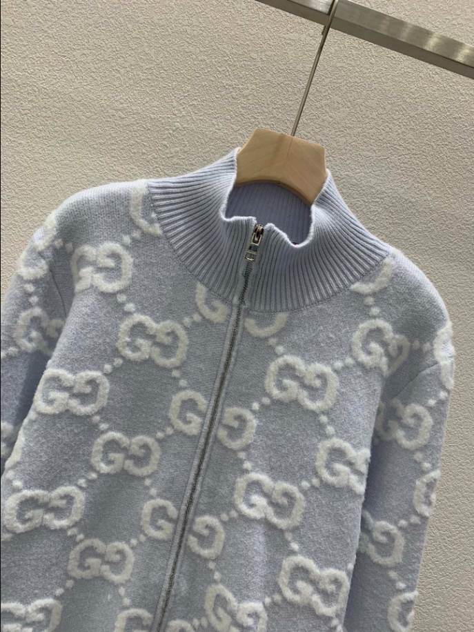 GUCCI Stitch Jacquard Blue Knitwear – GCK055