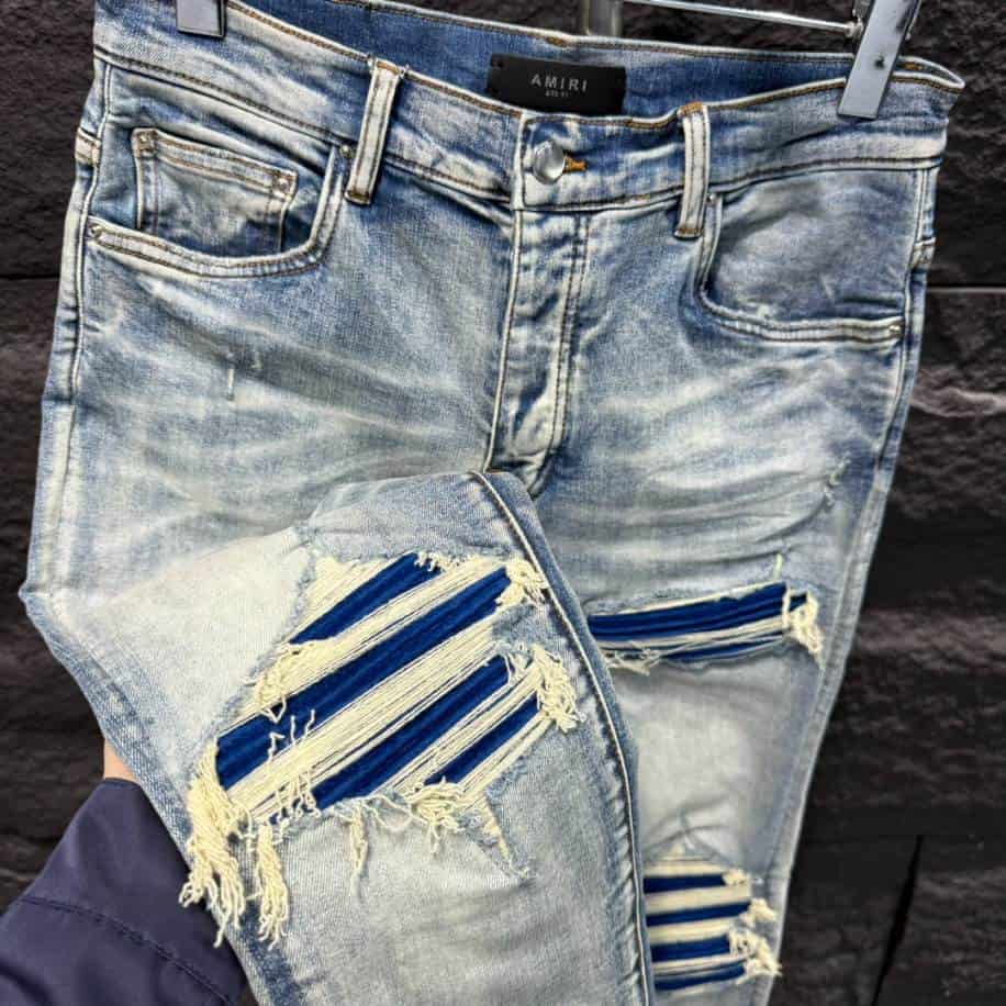 Amiri Ripp Blue White Jeans – AMIJ025
