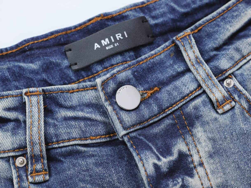 Amiri Distressed Blue Rip Jeans – AMIJ046