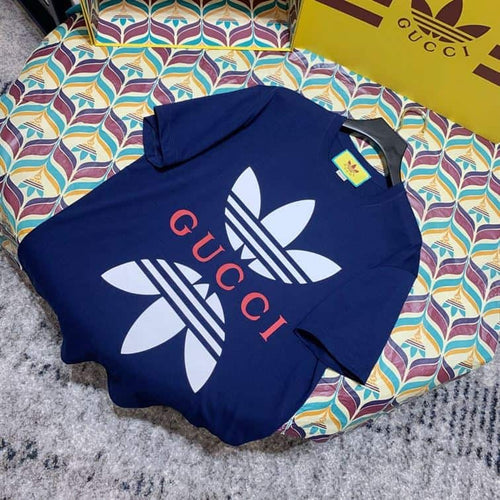 ADIDAS X GUCCI COTTON JERSEY T-SHIRT IN BLUE – GGS032