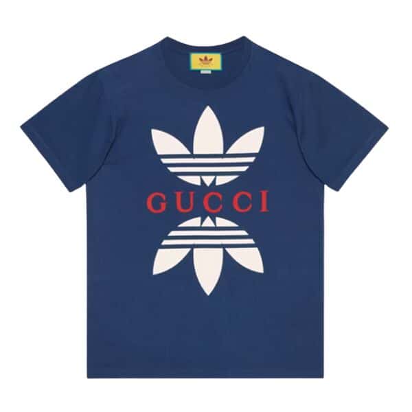 ADIDAS X GUCCI COTTON JERSEY T-SHIRT IN BLUE – GGS032