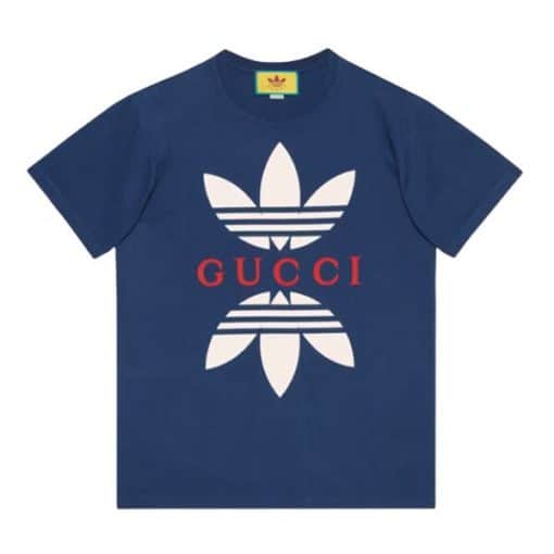 ADIDAS X GUCCI COTTON JERSEY T-SHIRT IN BLUE – GGS032