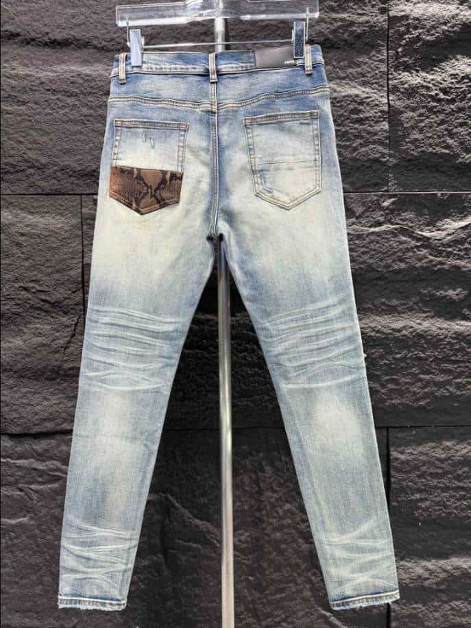 Amiri Ripp Brown Blue Jeans – AMIJ028