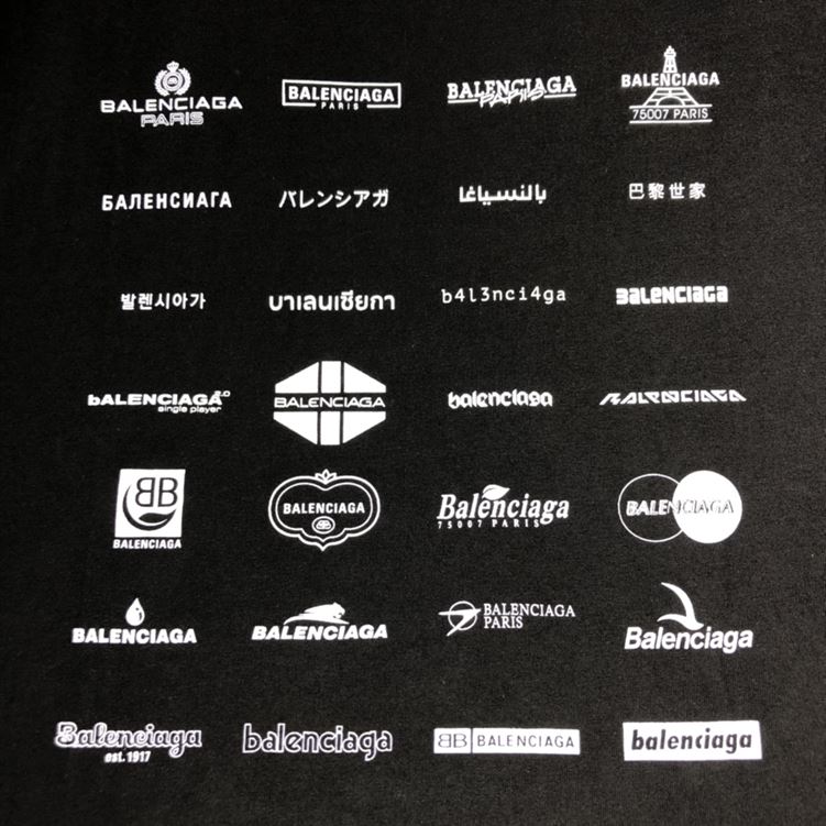 BALENCIAGA ARCHIVES LOGOS T-SHIRT OVERSIZED IN BLACK – BAS015