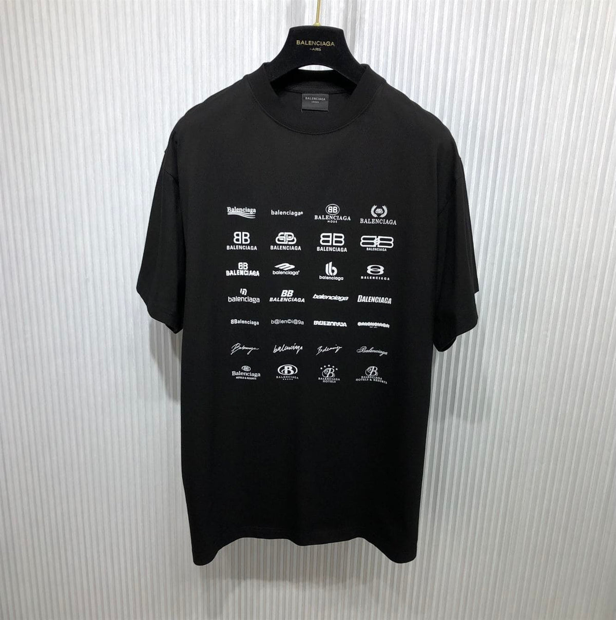 BALENCIAGA ARCHIVES LOGOS T-SHIRT OVERSIZED IN BLACK – BAS015