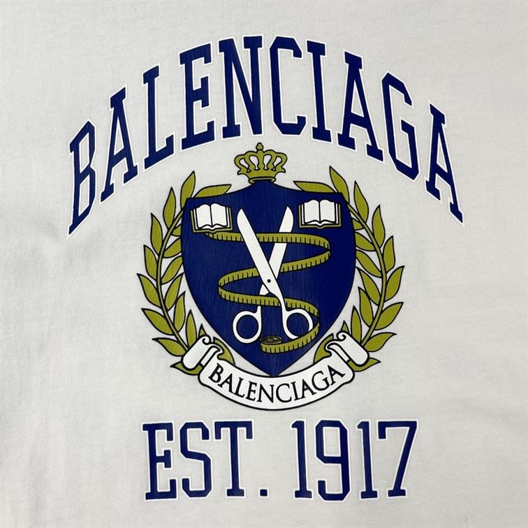 BALENCIAGA COLLEGE T-SHIRT MEDIUM FIT IN WHITE – BAS009