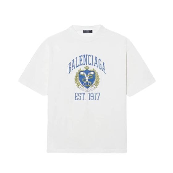 BALENCIAGA COLLEGE T-SHIRT MEDIUM FIT IN WHITE – BAS009