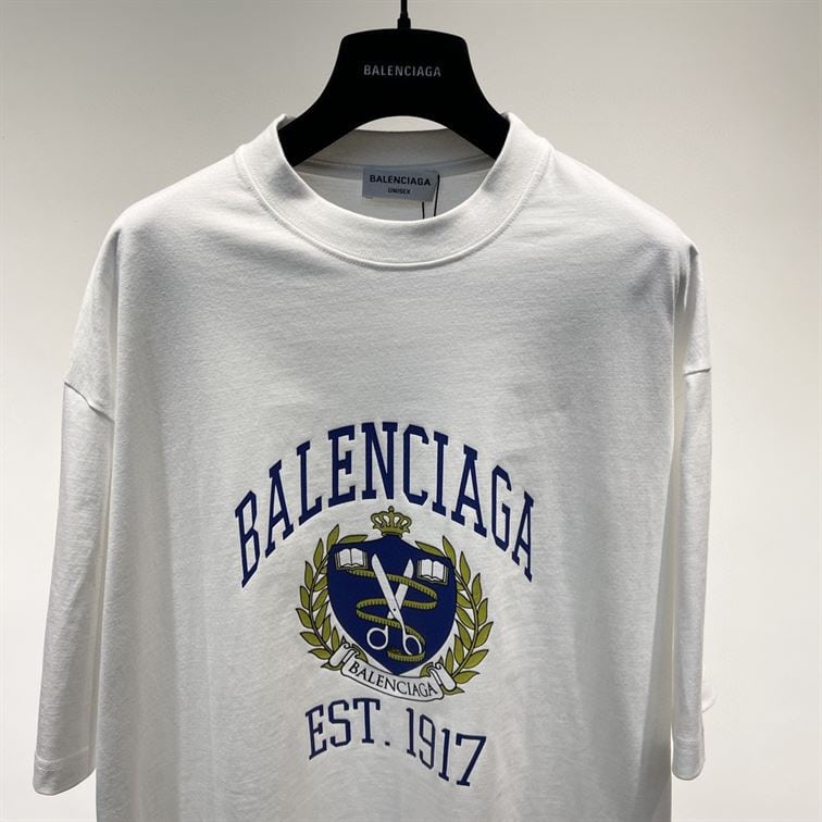 BALENCIAGA COLLEGE T-SHIRT MEDIUM FIT IN WHITE – BAS009