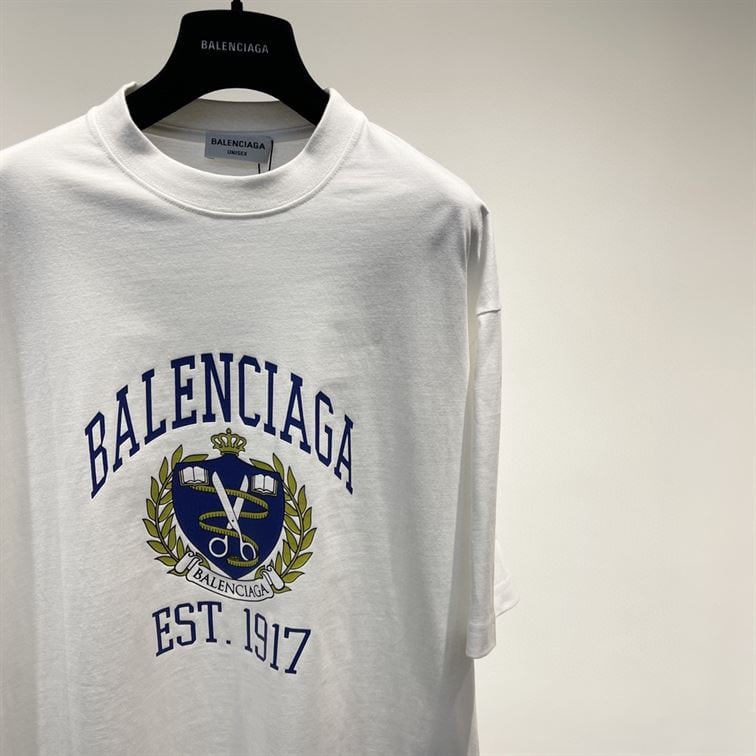 BALENCIAGA COLLEGE T-SHIRT MEDIUM FIT IN WHITE – BAS009