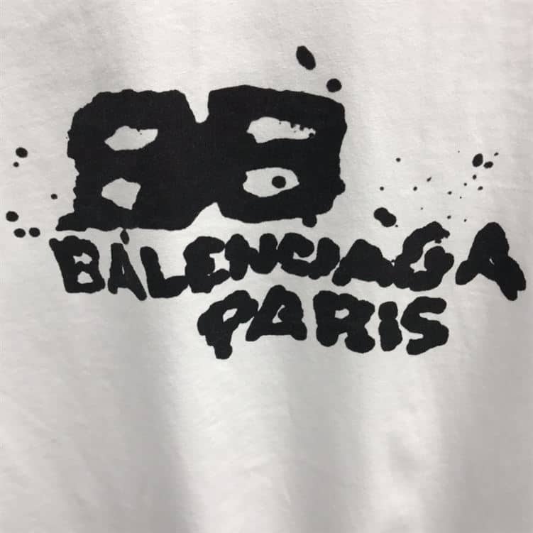 BALENCIAGA HAND DRAWN BB ICON T-SHIRT MEDIUM FIT IN WHITE – BAS014