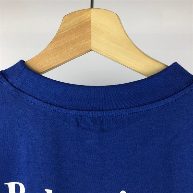BALENCIAGA MEN’S POLITICAL CAMPAIGN T-SHIRT LARGE FIT IN PACIFIC BLUE – BAS003