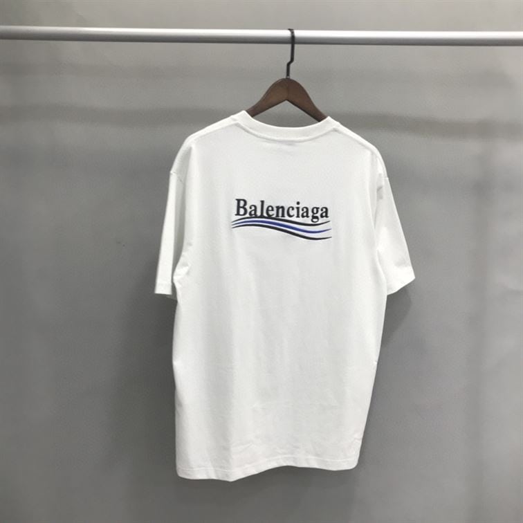 BALENCIAGA MEN’S POLITICAL CAMPAIGN T-SHIRT LARGE FIT IN WHITE – BAS020