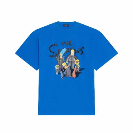 BALENCIAGA MEN’S THE SIMPSONS TM  20TH TELEVISION T-SHIRT OVERSIZED IN INDIGO – BAS006