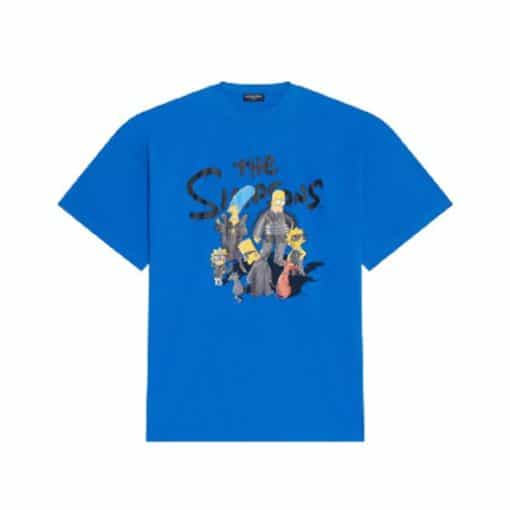 BALENCIAGA MEN’S THE SIMPSONS TM  20TH TELEVISION T-SHIRT OVERSIZED IN INDIGO – BAS006