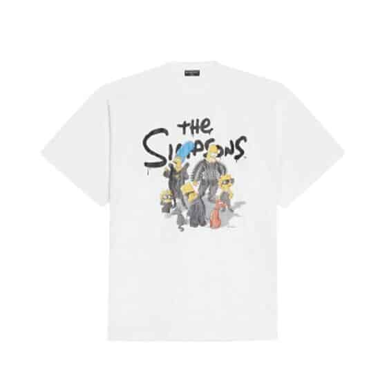 BALENCIAGA MEN’S THE SIMPSONS TM  20TH TELEVISION T-SHIRT OVERSIZED IN WHITE – BAS005