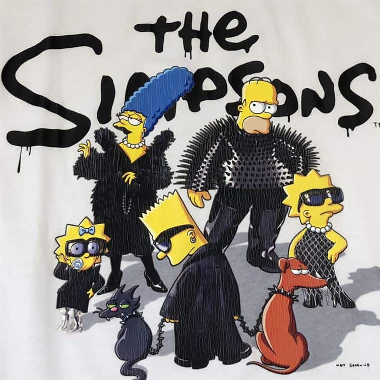 BALENCIAGA MEN’S THE SIMPSONS TM  20TH TELEVISION T-SHIRT OVERSIZED IN WHITE – BAS005