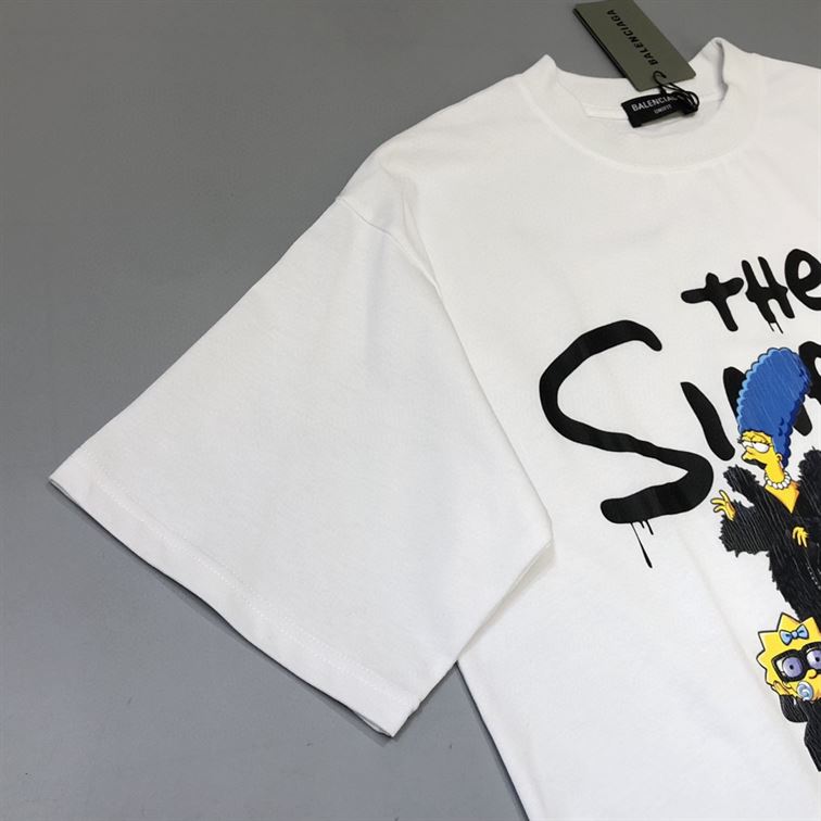 BALENCIAGA MEN’S THE SIMPSONS TM  20TH TELEVISION T-SHIRT OVERSIZED IN WHITE – BAS005