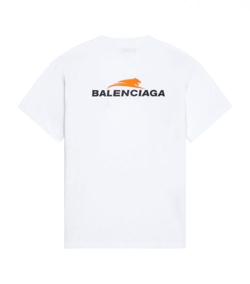 BALENCIAGA MEN’S YEAR OF THE TIGER T-SHIRT MEDIUM FIT IN WHITE – BAS001
