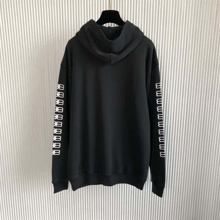 BALENCIAGA PARIS ICON HOODIE MEDIUM FIT IN BLACK – BH002