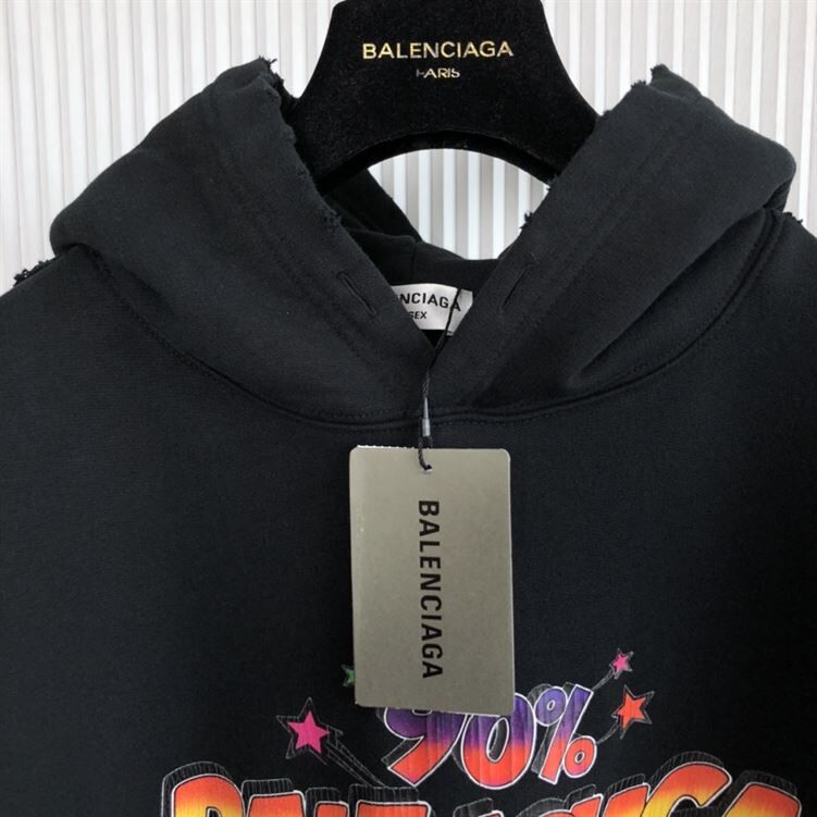 BALENCIAGA RAINBOW LOGO PRINT HOODIE – BH011