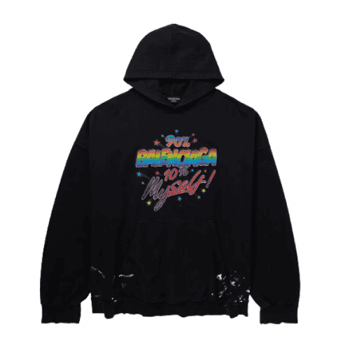 BALENCIAGA RAINBOW LOGO PRINT HOODIE – BH011