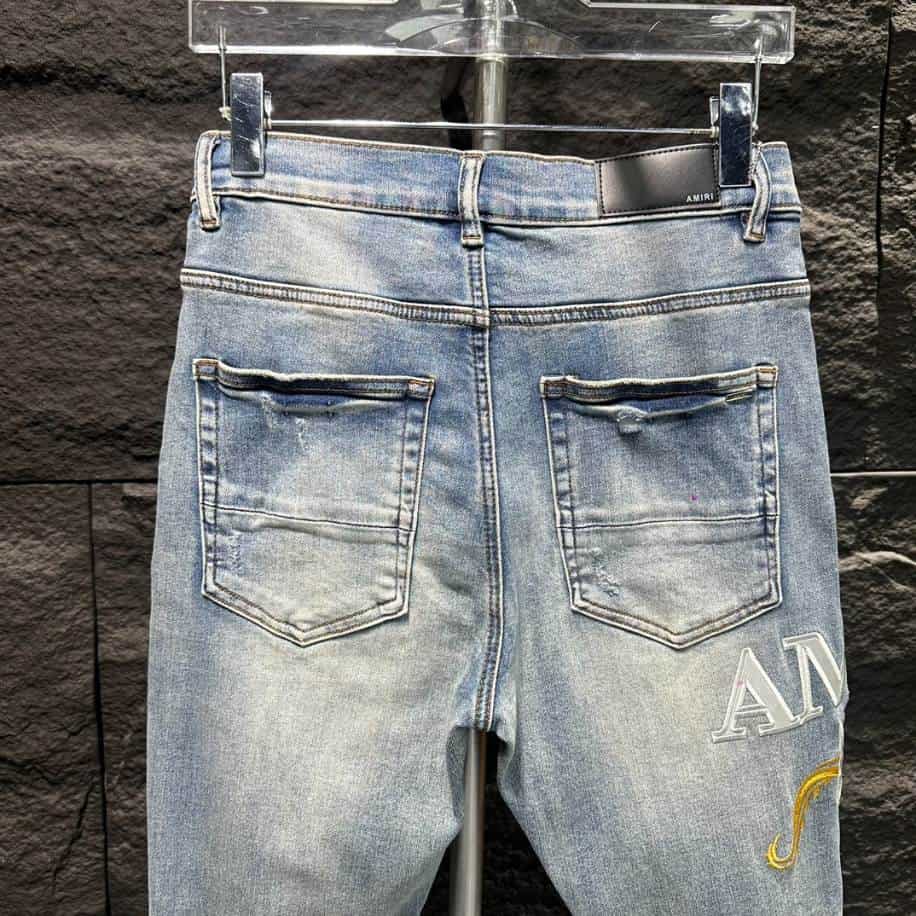 Amiri Ripp White Blue Jeans – AMIJ008