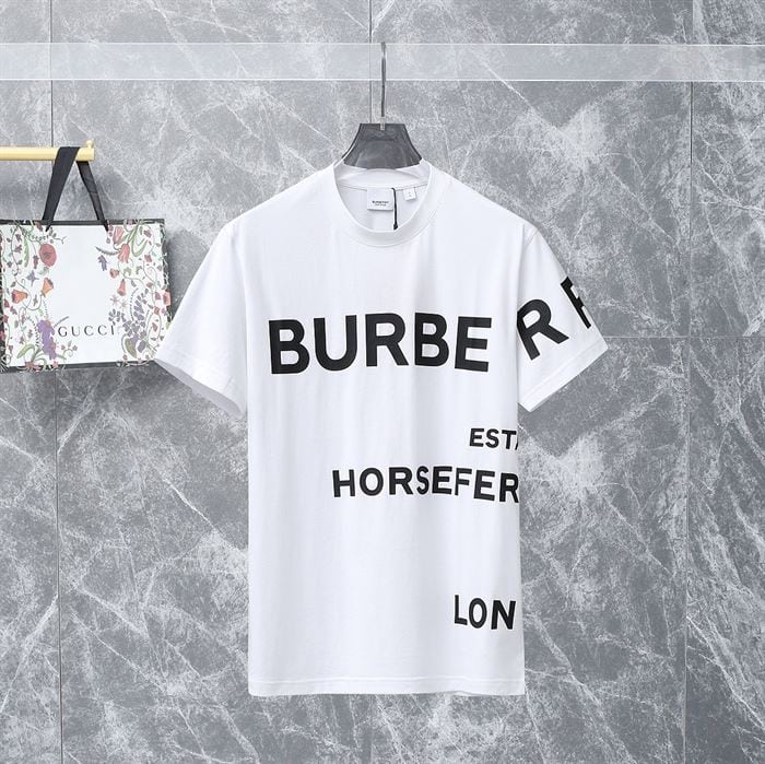 BURBERRY HORSEFERRY PRINT COTTON OVERSIZED T-SHIRT – BRS002