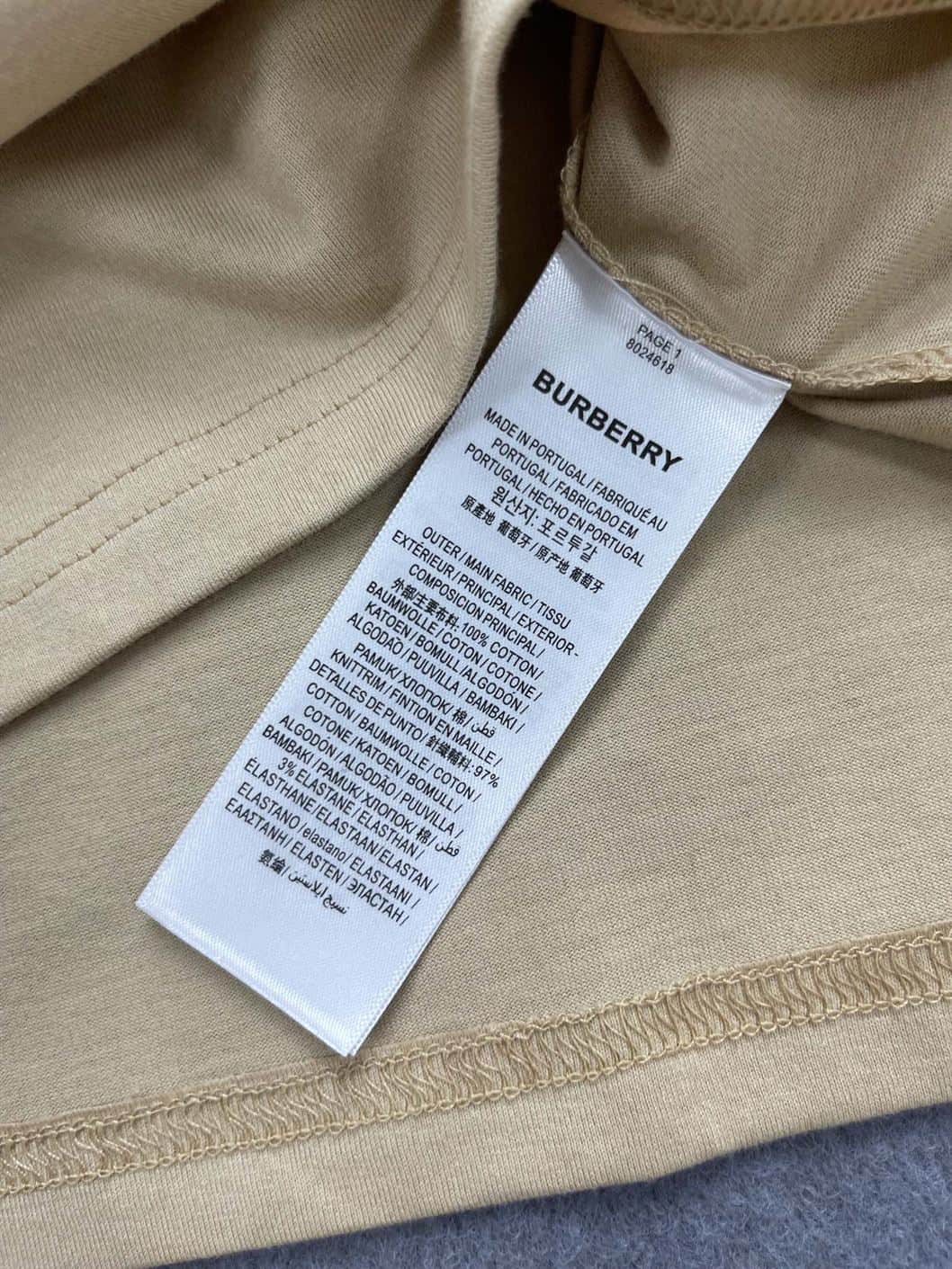 BURBERRY LOGO PRINT COTTON OVERSIZE T-SHIRT – IN SOFT FAWN – BRS006