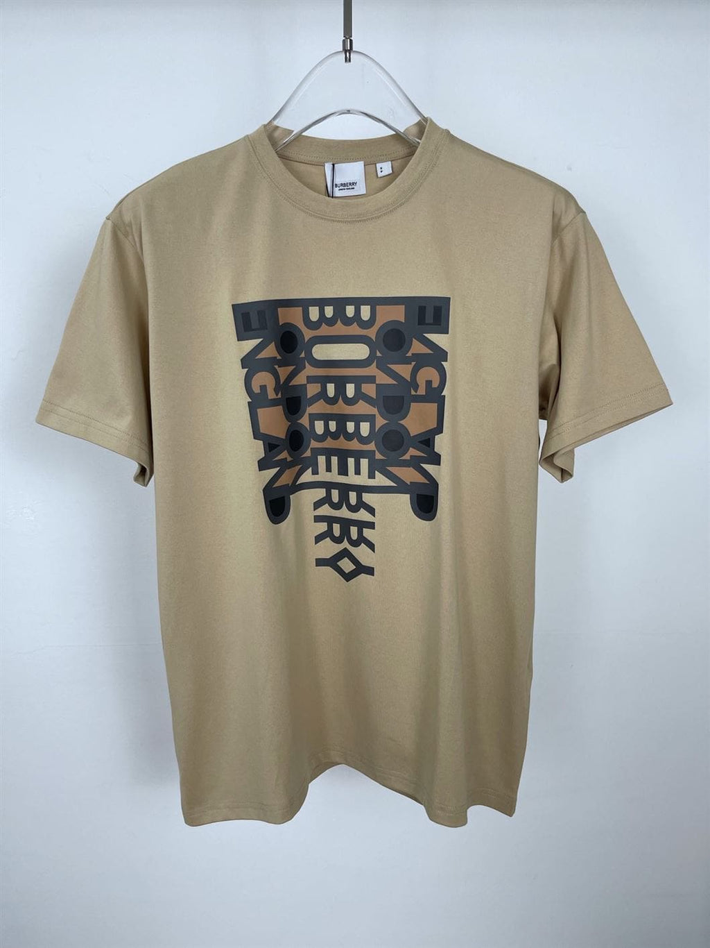 BURBERRY LOGO PRINT COTTON OVERSIZE T-SHIRT – IN SOFT FAWN – BRS006