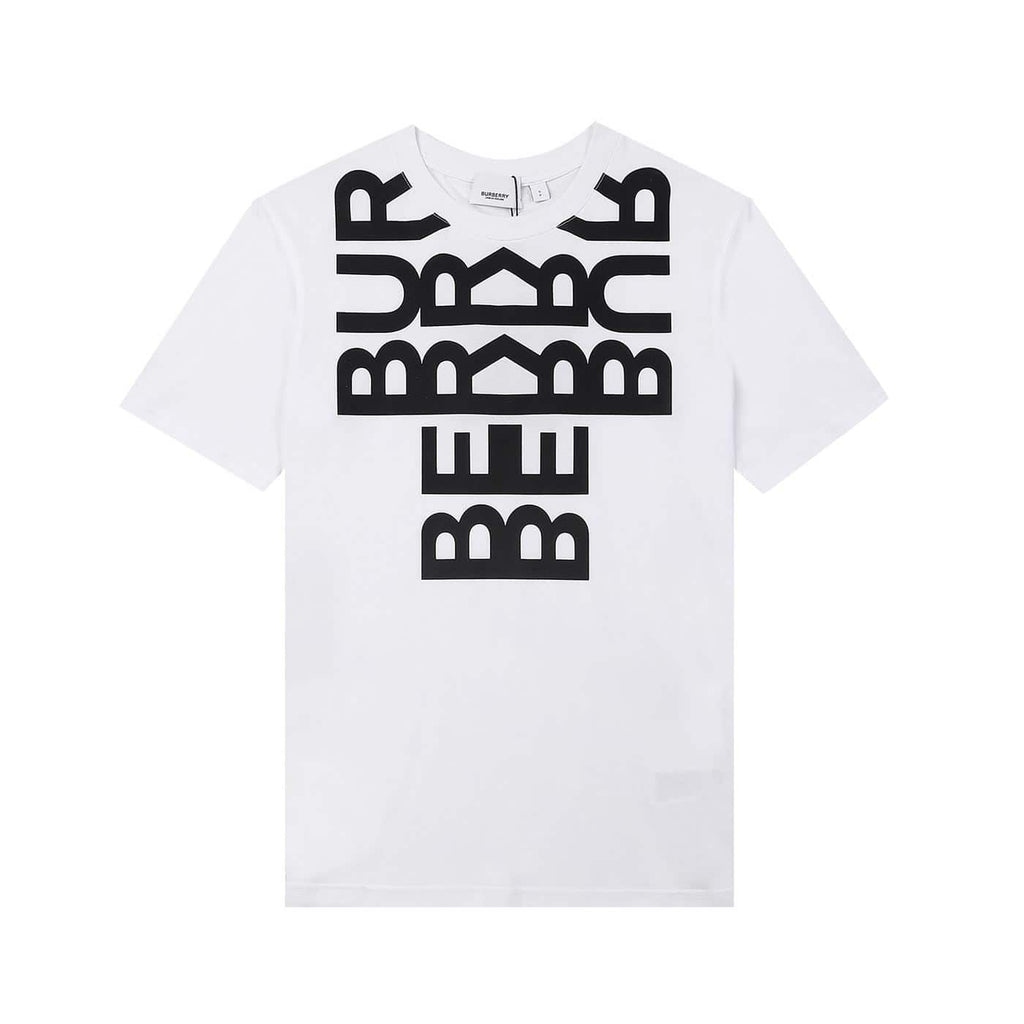 BURBERRY LOGO PRINT COTTON OVERSIZED T-SHIRT IN WHITE – BRS004