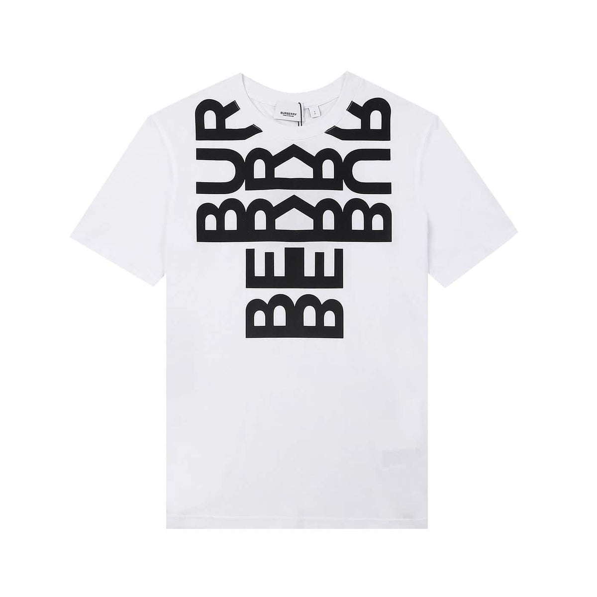 BURBERRY LOGO PRINT COTTON OVERSIZED T-SHIRT IN WHITE – BRS004