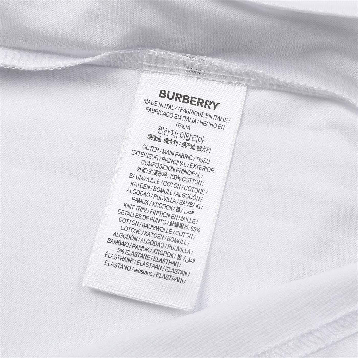 BURBERRY LOGO PRINT COTTON OVERSIZED T-SHIRT IN WHITE – BRS004