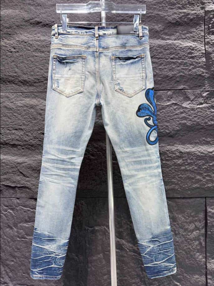 Amiri Men Blue Patch-Detail Jeans – AMIJ018