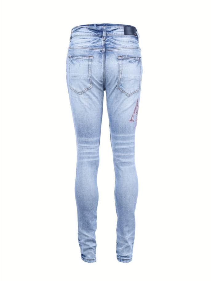 Amiri Logo-Embroidered Skinny Blue Jeans – AMIJ048