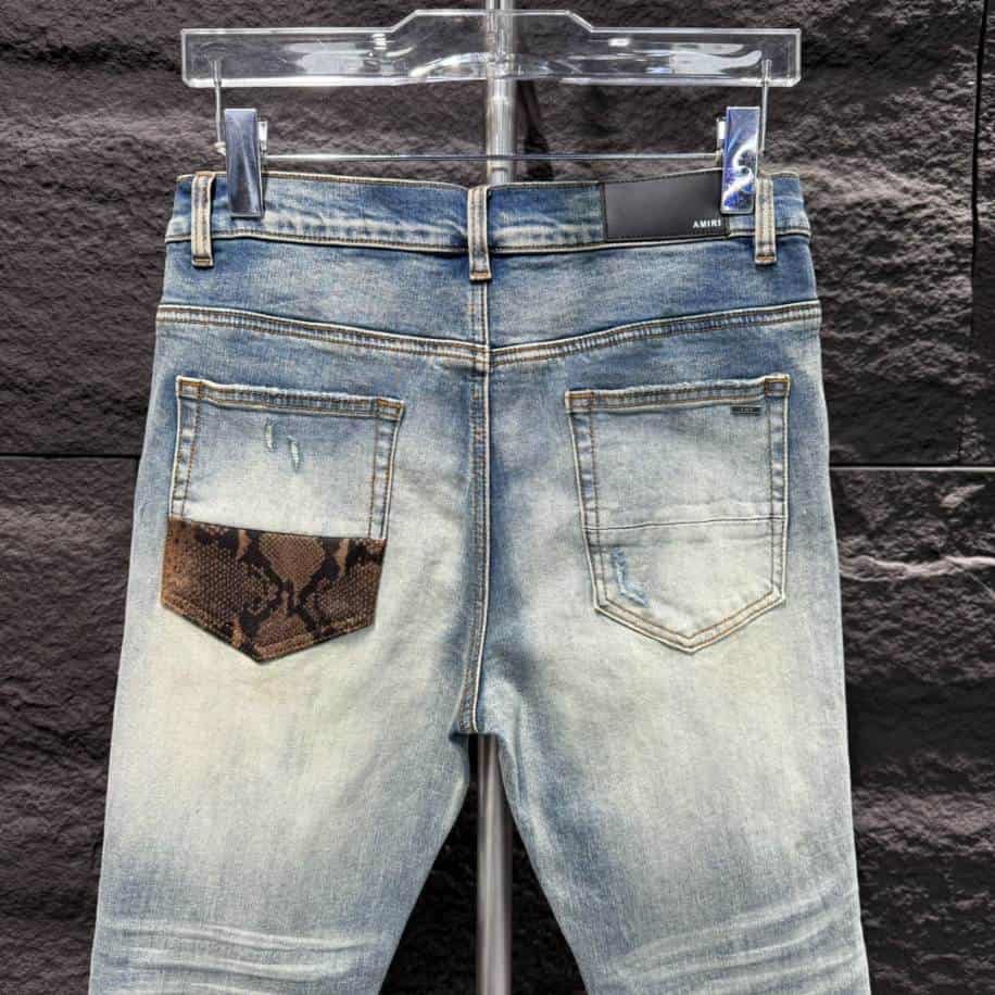 Amiri Ripp Brown Blue Jeans – AMIJ028